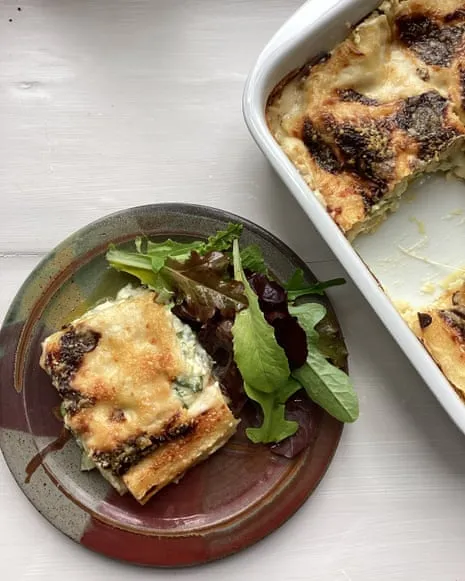 Rachel Roddy's Dish for Lasagne with Courgette and A Trio of Cheeses